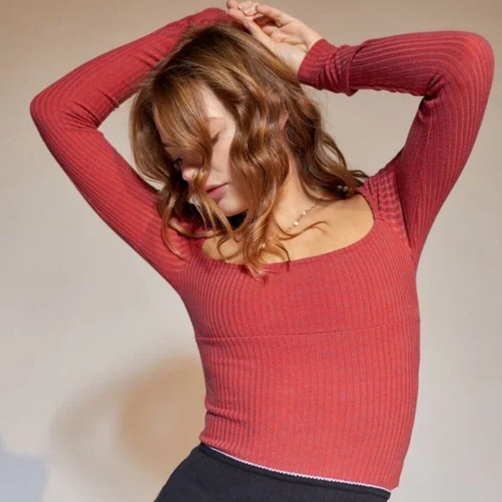 NWT Ribbed Square Neck Urban Outfitters Long Sleeve top